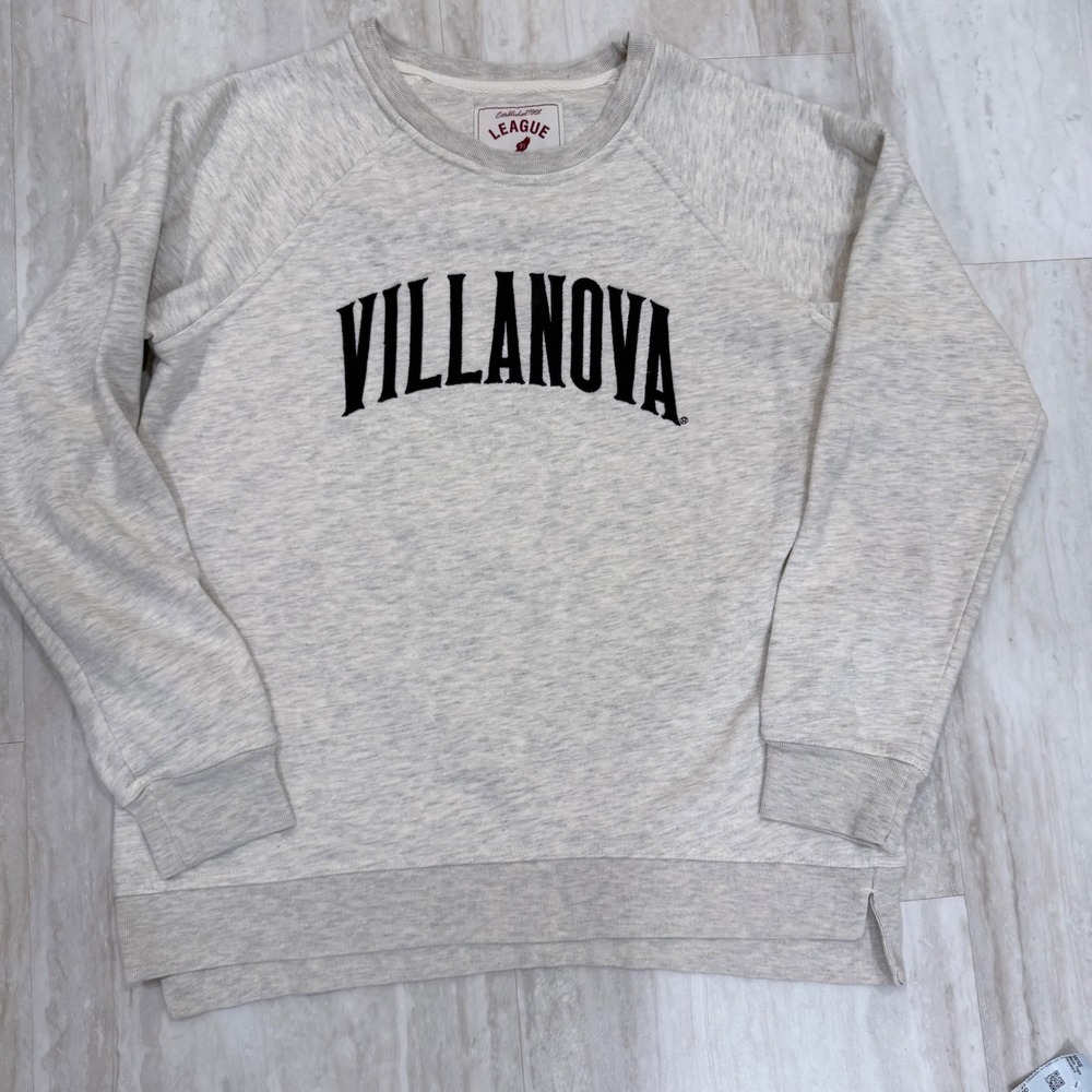 League Villanova Wildcats Sweatshirt Gray Heather Crewneck Medium Collegiate